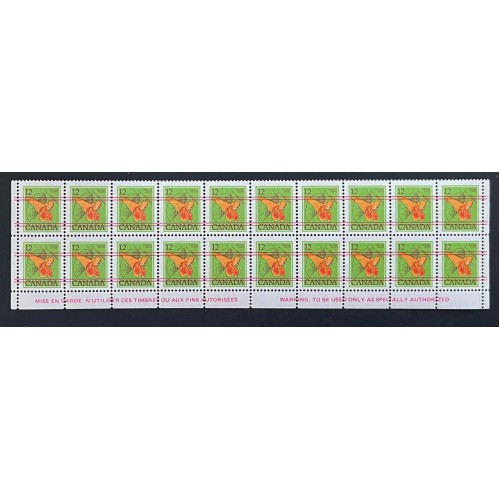 Canada 712xxi Warning Strip of 20 VF MNH