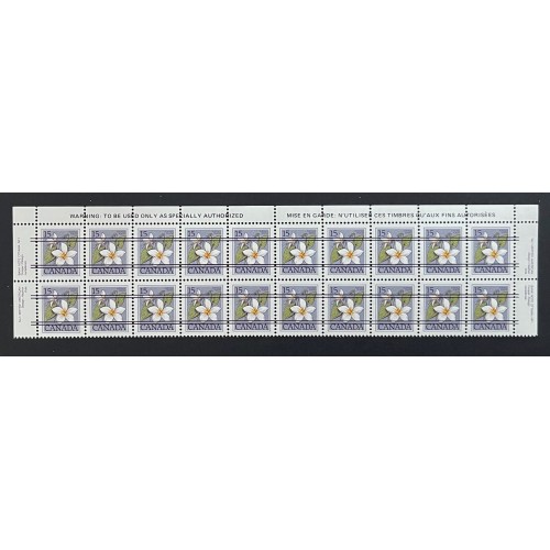 Canada 787xx Warning Strip of 20 VF MNH