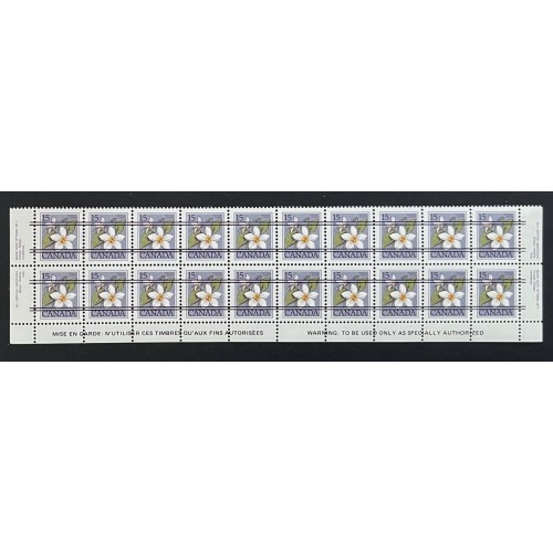 Canada 787xx Warning Strip of 20 VF MNH