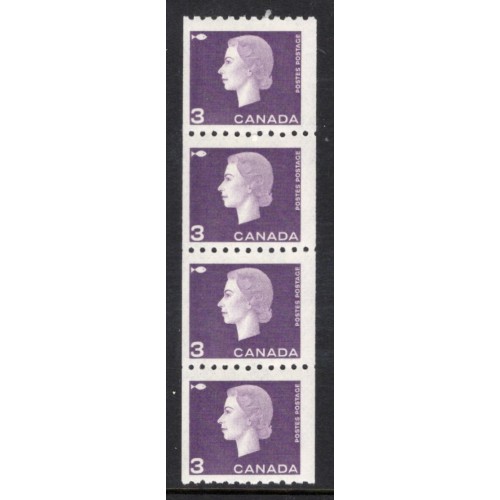 Canada 407 Strip F-VF MNH