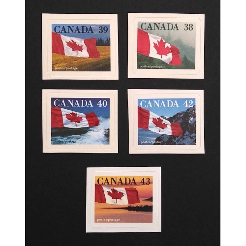 Canada 1191-3|1388-9 Flag Over…Quick Stick - Complete Set VF MNH