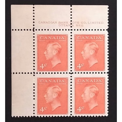 Canada 306 Plate Block UL No. 11 F MNH