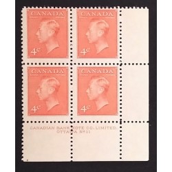 Canada 306 Plate Block LR No. 11 F MNH