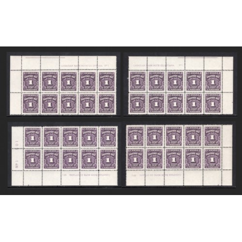 Canada J15 Plate Blocks Matched Set No. 1 VF MNH