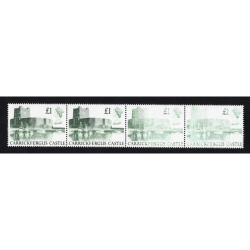 GB Machin SG 1410 £1 Castle Printing Flaw - Dry Ink U/M