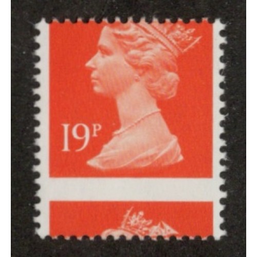 GB Machin SG X956 | TCM NE137 19p Bright Orange-red ACP (1988) Perf Shift U/M
