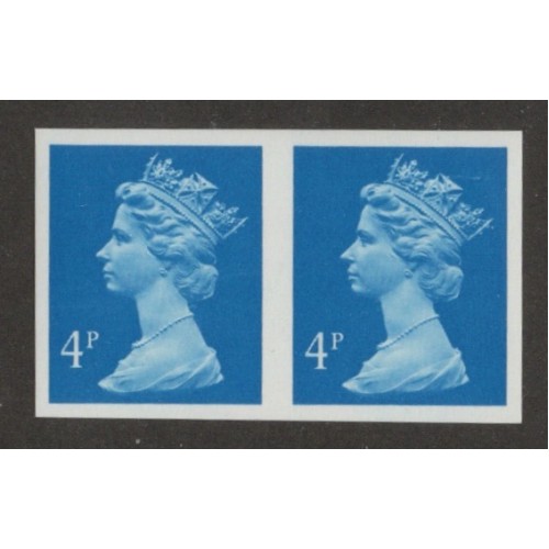 GB Machin SG X933a | TCM NE114d 4p New Blue ACP (1988) Imperf Pair U/M (Very Rare)