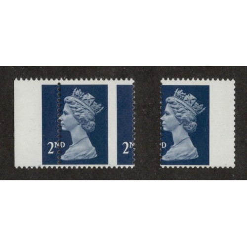 GB Machin SG 1513 2nd Deep Blue CB Phosphor Omitted & Perf Shift U/M