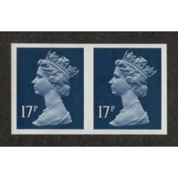 GB Machin SG X910a | TCM NE88f 17p Deep Blue FCP CB (1990) Imperf Pair U/M (Very Rare)