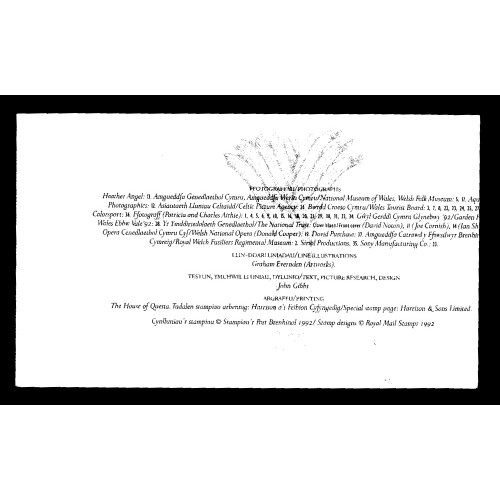 GB Machin SG DX13 Cymru Wales Prestige Booklet (1992) Back Cover Inverted & Miscut