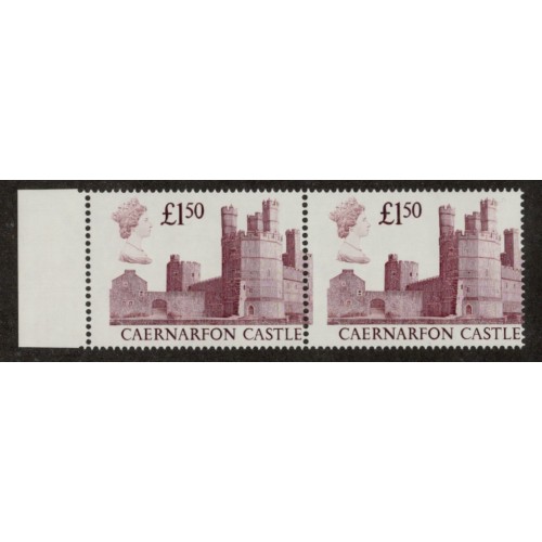 GB Machin SG 1612 £1.50 Castle Major Perf Shift Margin Pair U/M