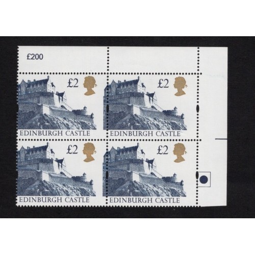 GB Machin SG 1613 £2 Castle Perf Shift & Offset Cylinder Block U/M