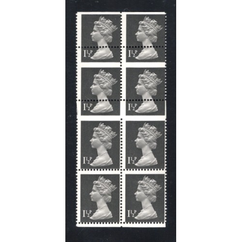 GB Machin SG X848 1 1/2p Black 2B Major Perf Shift Block U/M