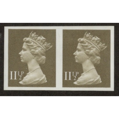 GB Machin SG X893a | TCM N66F 11 1/2p Drab FCP CB (1981) Imperf Pair U/M