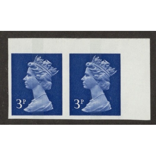 GB Machin SG X856a 3p Ultramarine FCP CB Imperf Pair U/M