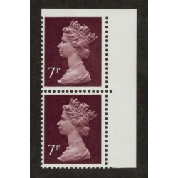 GB Machin SG X875a | TCM NE42p 7p Purple-brown FCP CB (1975) Imperf Top U/M