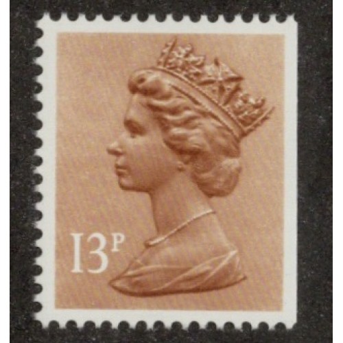 GB Machin SG X900 | TCM NE76q 13p Pale Chestnut FCP CB (1984) Phosphor Omitted and Imperf Right U/M