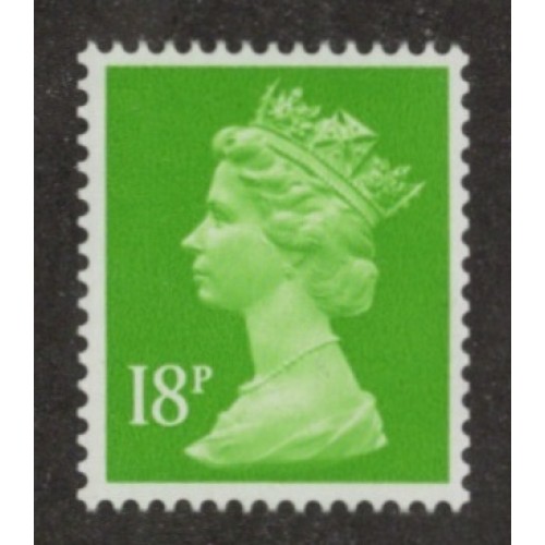 GB Machin SG X913y | TCM 92f 18p Bright Green FCP CB (1991) Phosphor Omitted Coil Single U/M
