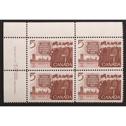 Canada 448 Plate Block UL No. 1 VF MNH