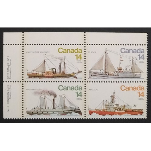 Canada 779a Plate Block UL No. 1 VF MNH