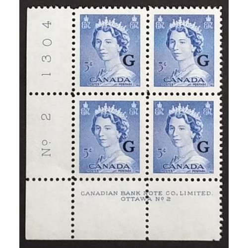 Canada O37 Plate Block LL No. 2 VF MNH