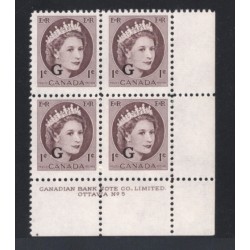 Canada O40 Plate Block LR No. 5 F-VF MNH