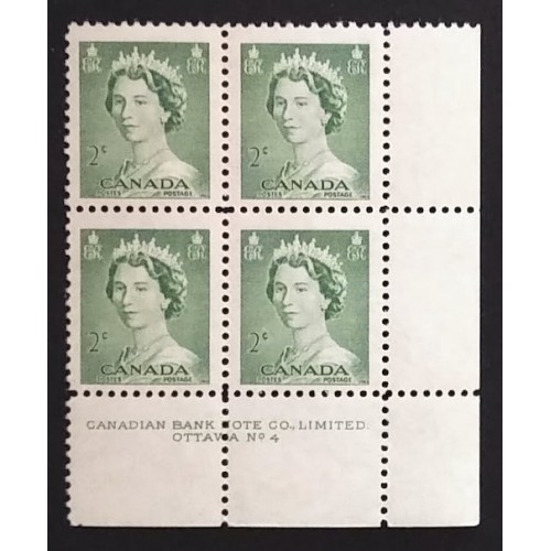 Canada 326 Plate Block LR No. 4 F-VF MNH