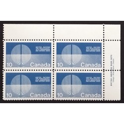 Canada 513i Plate Block UR VF MNH
