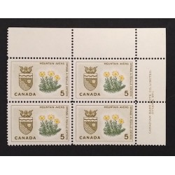 Canada 429 Plate Block UR No. 1 VF MNH