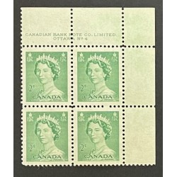 Canada 326 Plate Block UR No. 4 VF MNH