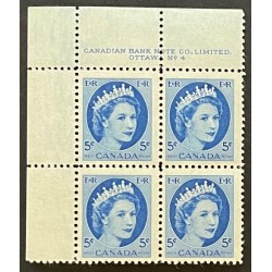 Canada 341 Plate Block UL No. 4 F-VF MNH