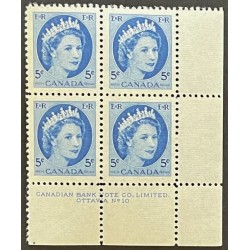 Canada 341 Plate Block LR No. 10 VF MH