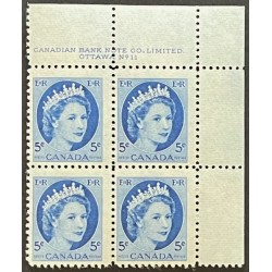 Canada 341 Plate Block LR No. 11 F MH