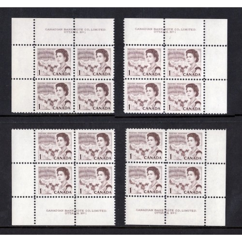 Canada 454 Plate Blocks Matched Set No. 1 VF MNH
