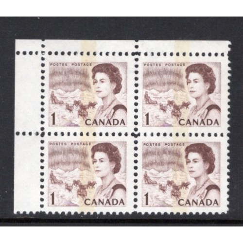Canada 454piv Corner Block UL VF MNH