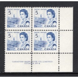 Canada 458 Plate Block LR No. 4 VF MNH