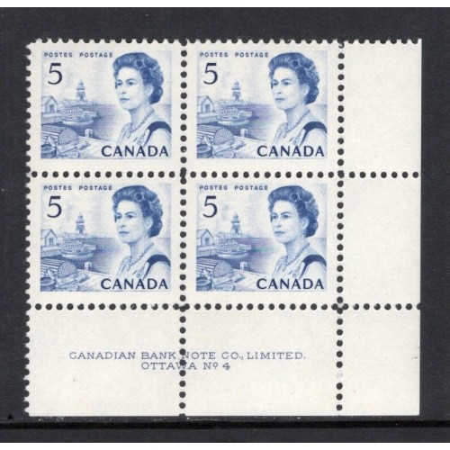 Canada 458 Plate Block LR No. 4 VF MNH