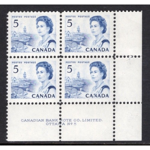 Canada 458 Plate Block LR No. 5 VF MNH