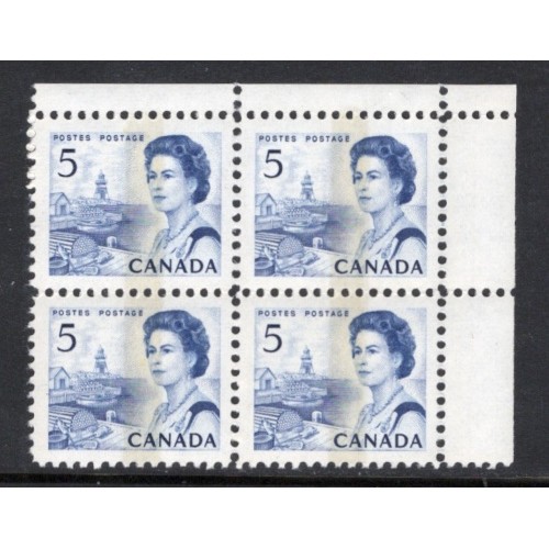 Canada 458pii Corner Block UR VF MNH