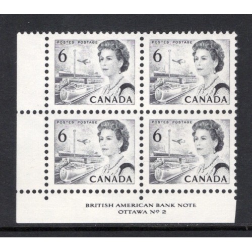 Canada 460 Plate Block LL No. 2 VF MNH