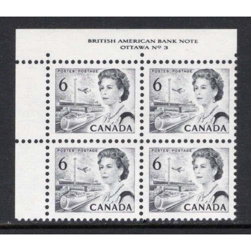 Canada 460 Plate Block UL No. 3 VF MNH