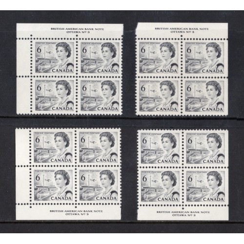 Canada 460i Plate Blocks Matched Set No. 3 VF MNH