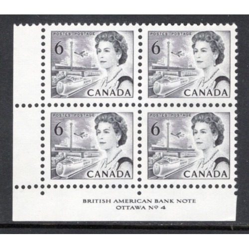 Canada 460c Plate Block LL No. 4 VF MNH
