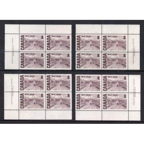 Canada 461 Plate Blocks Matched Set No. 2 VF MNH