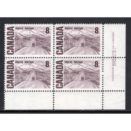 Canada 461iv Plate Block LR No. 1 VF MNH