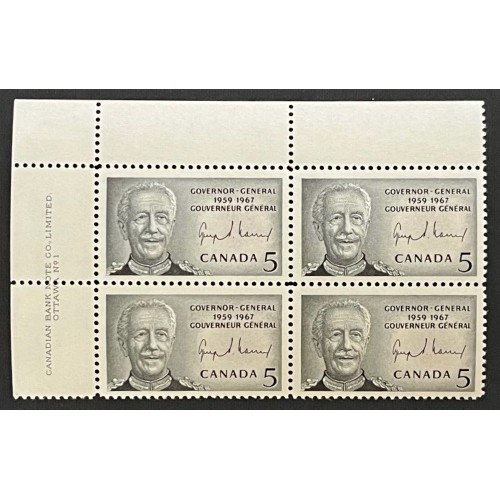 Canada 474 Plate Block UL No. 1 VF MNH