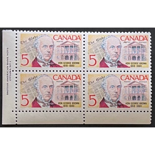 Canada 484 Plate Block LL No. 1 VF MNH