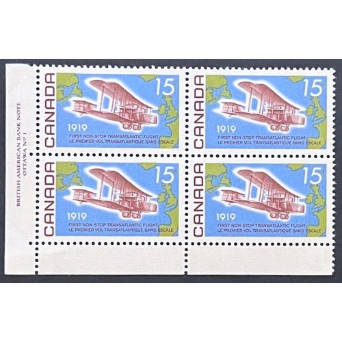 Canada 494 Plate Block LL No. 1 VF MNH