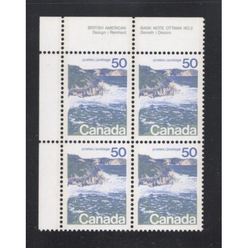 Canada 598a Plate Block UL No. 2 VF MNH