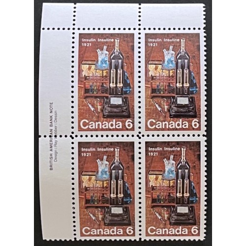 Canada 533 Plate Block UL VF MNH